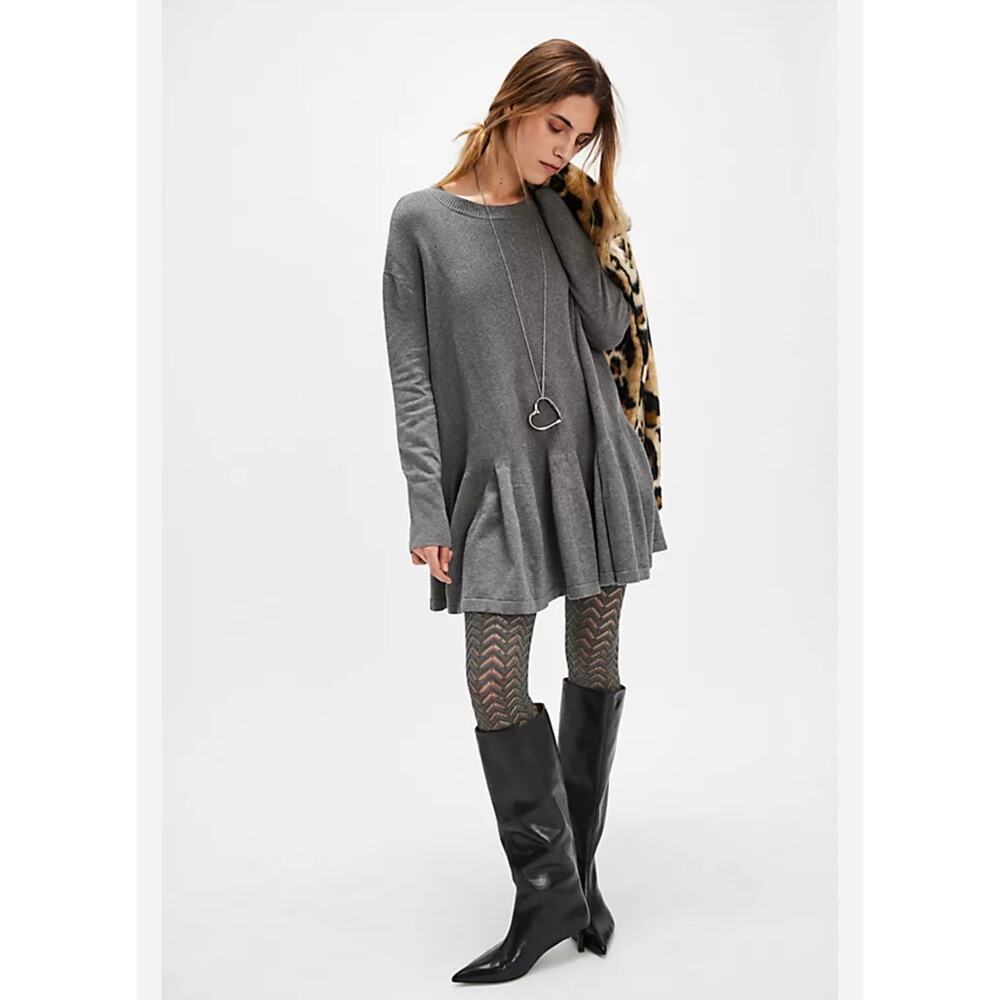 Free People Time On My Side Mini Sweater Dress - Large (New)
